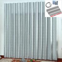 Cortina Em Jacquard Bahamas 4,00 X 2,70 Para Trilho Comum - Cinza Claro - 1