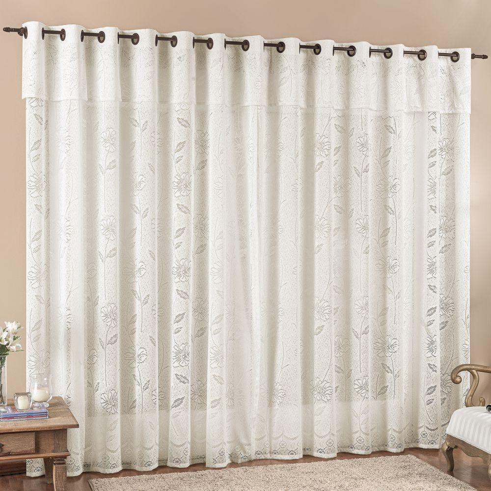 Cortina 2 Mts Sala Quarto Luna Renda Para Varão Baratissima Palha - 1