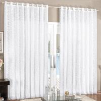 Cortina 3 Mt Sala Quarto Renda Com Voal Para Varão Baratissima Branca - 1