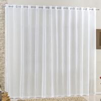Cortina 2 Mts Sala Quarto Voal E Linho Para Trilho Comum Barata Branca - 1