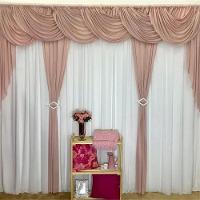 Cortina Idealle Para Varão Em Malha 4,00m X 2,60m Sala Quarto Top - Rosê - 1