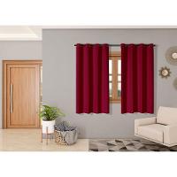 Cortina Isa Varão Tecido Oxford 2,00M X 1,40M P/ Janela - Vermelho - 2