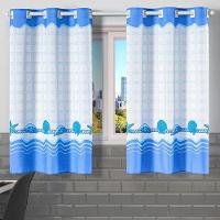 Cortina Gourmet Varão Cozinha Tecido Oxford 2,00M X 1,30M - Conchas Praia Azul - 3