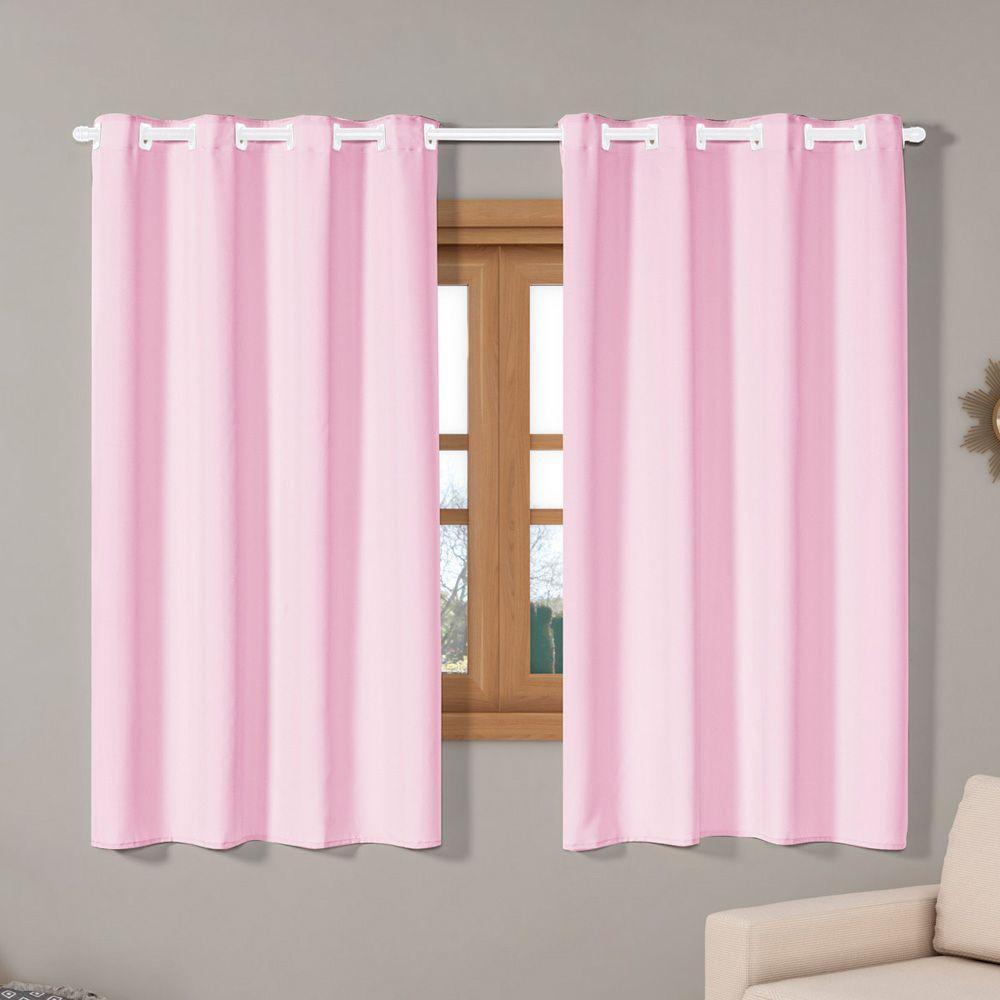 Cortina Isa Varão Tecido Oxford 2,00M X 1,40M P/ Janela - Rosa - 1