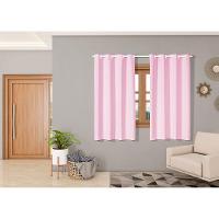 Cortina Isa Varão Tecido Oxford 2,00M X 1,40M P/ Janela - Rosa - 2