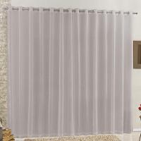 Cortina 2 Mts Sala Quarto Voal E Linho Para Varão Barata Cinza - 1