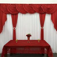 Cortina Idealle Para Varão Em Malha 3,00m X 2,60m Sala Quarto - Vermelha - 1