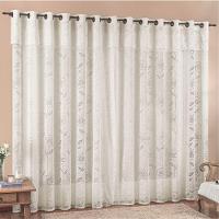 Cortina 2,00x2,50 Sala Quarto Luna Rendada Para Varão - Palha - 1