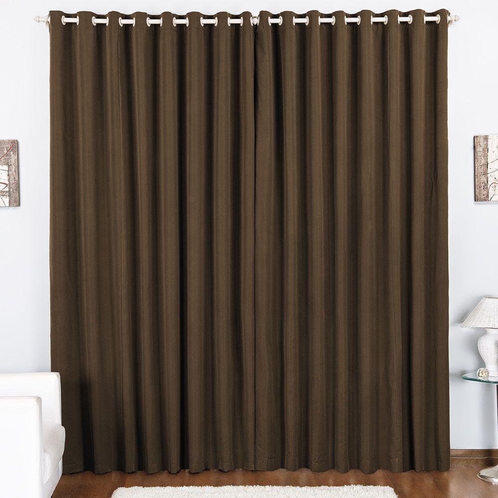 Cortina Tóquio Varão Simples Tecido Oxford 4,00M X 2,80M Janela - Marrom - 2