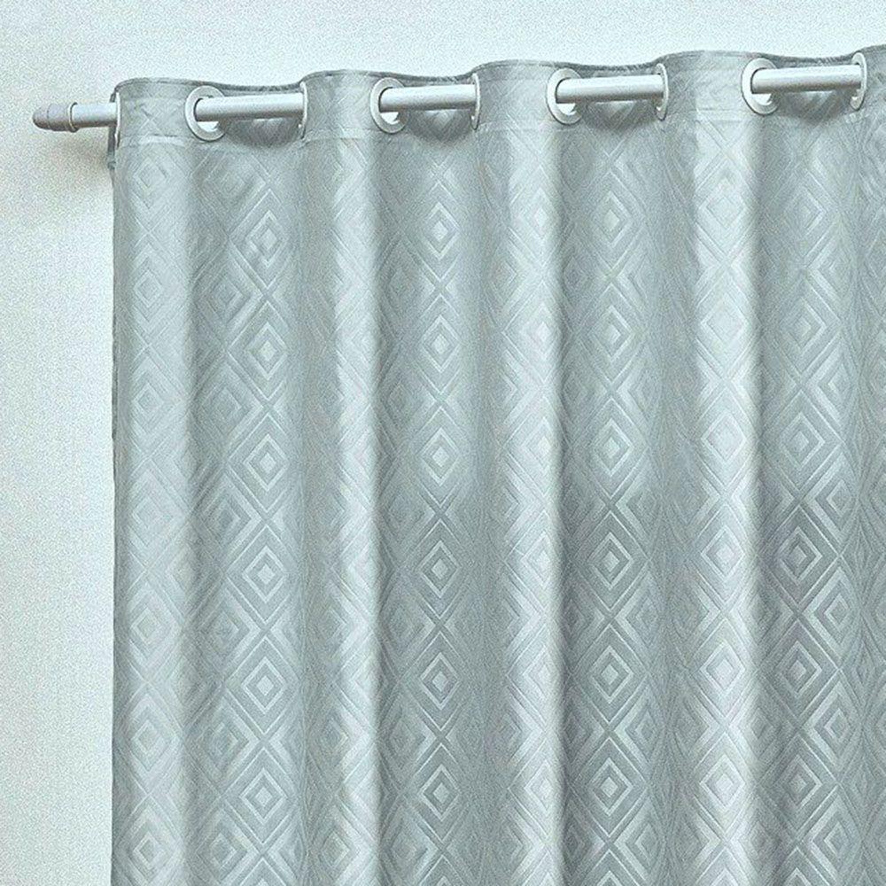Cortina Em Jacquard Bahamas 2,00 X 1,70 Para Trilho Comum - Cinza Claro - 2