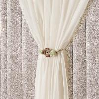 Cortina Nobreza Luxo Para Varão Tecido Seda Amassada e Voal 3,00 X 2,50 Metros - Rosê - 2