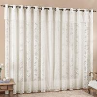 Cortina 2 Mts Sala Quarto Luna Renda Para Trilho Comum Baratissima Palha - 1