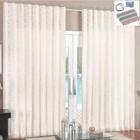 Cortina 2 Mt Sala Quarto Renda Com Voal Para Trilho Comum Baratissima Palha - 1