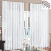 Cortina 4 Mt Sala Quarto Renda Com Voal Para Trilho Suisso Baratissima Branca - 1