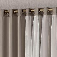 Cortina Mabelle Luxo Para Varão Tecido Semi Blackout e Voal 3,00 X 2,50 Metros - Avelã - 2