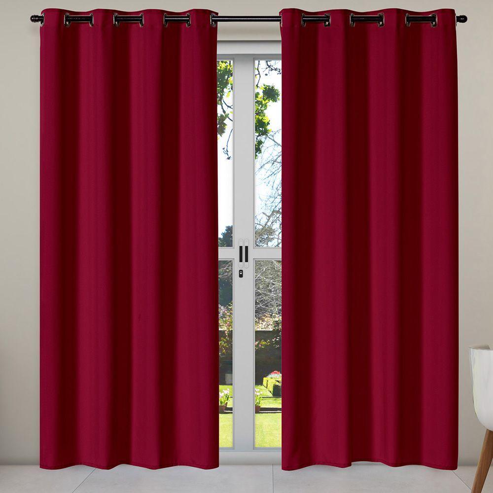 Cortina Isa Varão Tecido Oxford 4,00M X 2,50M - Vermelho - 1