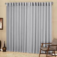 Cortina Parys 3 Metros Semi Blackout Sala Quarto Para Varão - Cinza - 1