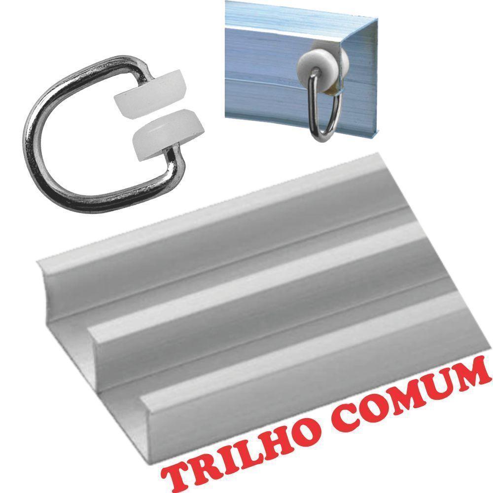 Cortina 4 Mts Sala Quarto Malha Com Voal Trilho Comum Baratissima Palha - 2