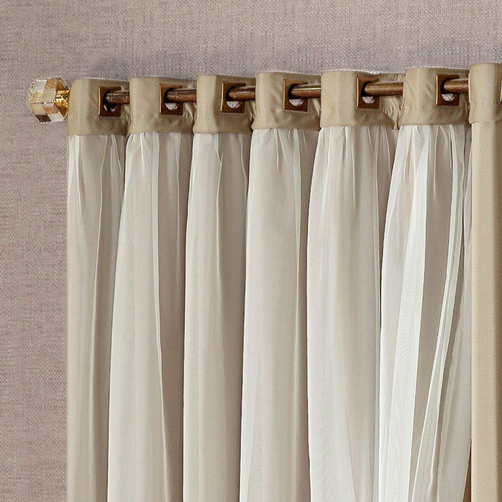 Cortina Bélgica 2 Mts Sala Quarto Blackout Para Varão - Avelã - 2