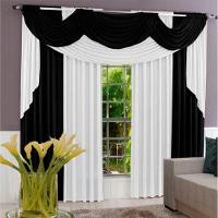 Cortina Ametista Para Varão Em Malha 3,00m X 2,60m Sala Quarto - Preta - 1