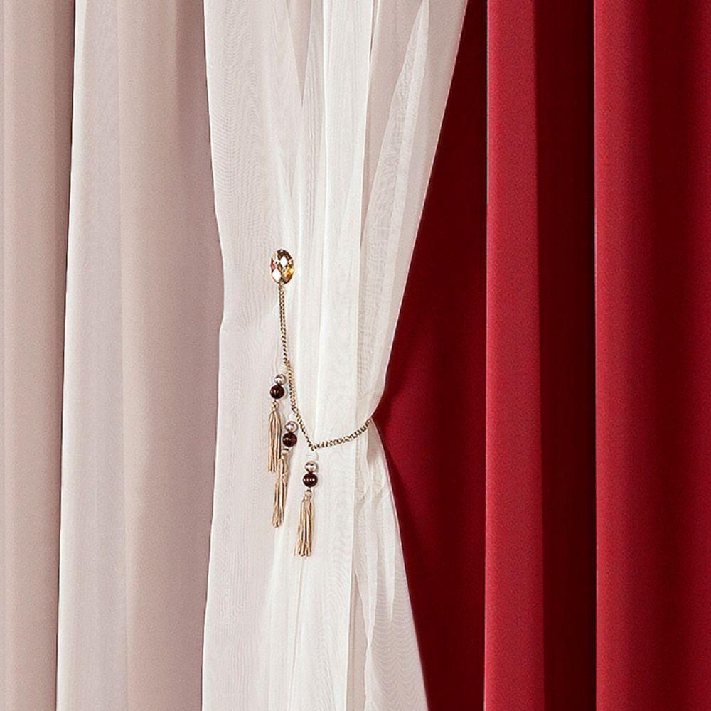 Cortina Bélgica 3 Mts Sala Quarto Blackout Para Varão - Vermelha - 3