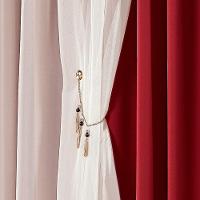 Cortina Bélgica 3 Mts Sala Quarto Blackout Para Varão - Vermelha - 3