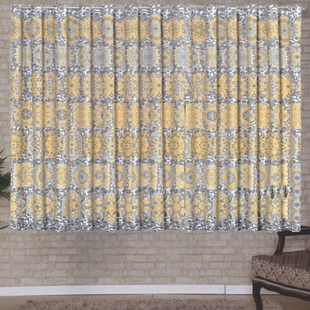 Cortina Belline 2 Metros Sala Quarto Para Varão - Bege - 1