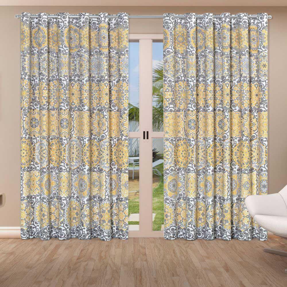 Cortina Belline 3 Metros Sala Quarto Para Varão - Bege - 1