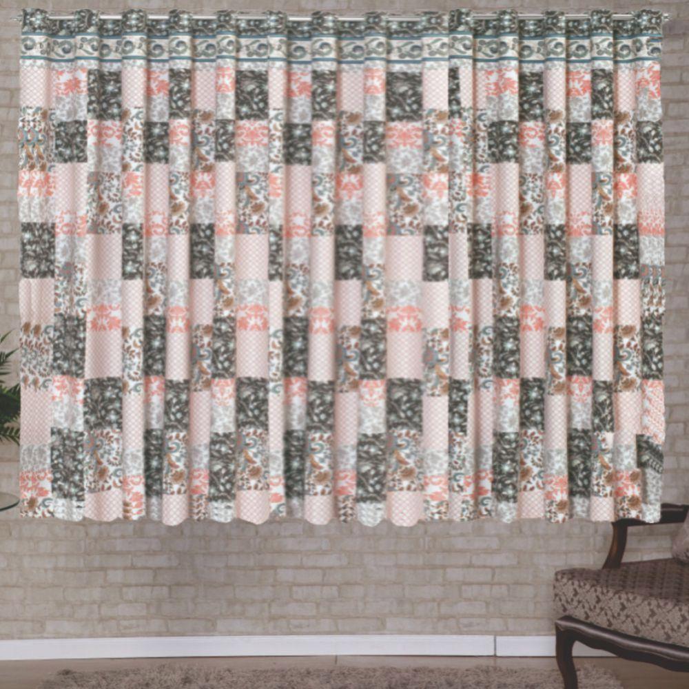 Cortina Belline 2 Metros Sala Quarto Para Varão - Salmão - 1