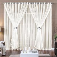 Cortina 2 Mts Voal Sala Quarto Para Varão Barata Palha - 1