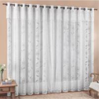 Cortina 3,00x2,50 Sala Quarto Luna Rendada Para Varão - Branca - 1