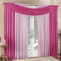 Cortina Tendência 2,00m X 1,70m Para Varão Em Malha Sala Quarto - Pink - 1