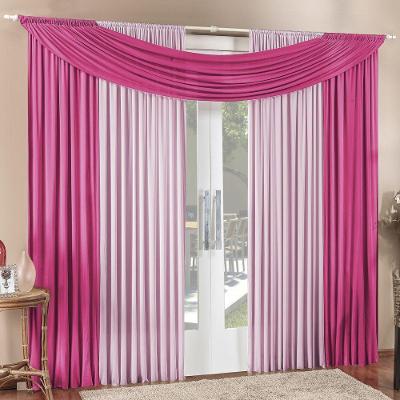 Cortina Tendência 4,00m X 2,50m Para Varão Em Malha Sala Quarto - Pink