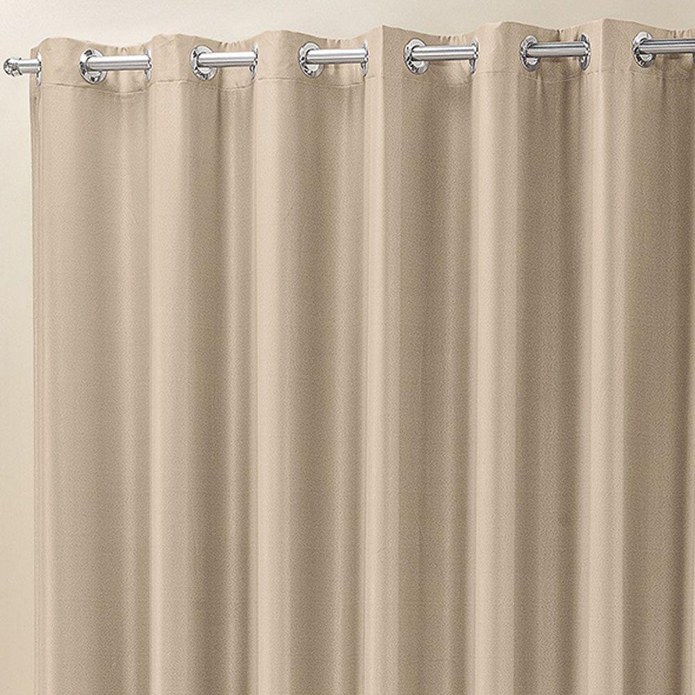 Cortina Madri Para Trilho Comum Tecido Semi Blackout 3,00M X 2,50M - Bege - 3