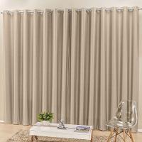 Cortina Madri Para Trilho Comum Tecido Semi Blackout 3,00M X 2,50M - Bege - 1