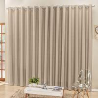 Cortina 2 Mts Sala Quarto Escritório Semiblackout Para Varão Bege - 1