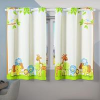 Cortina Kids Infantil Varão Tecido Oxford 2,00M X 1,30M - Bichinhos Safari Verde - 3