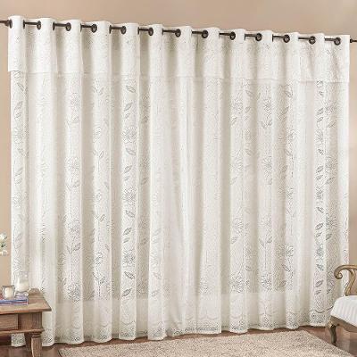Cortina Para Varão Luna 3,00 X 2,50m Alt Renda Trabalhada - Palha