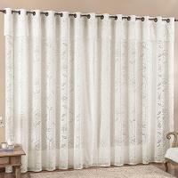 Cortina Para Varão Luna 3,00 X 2,50m Alt Renda Trabalhada - Palha - 1
