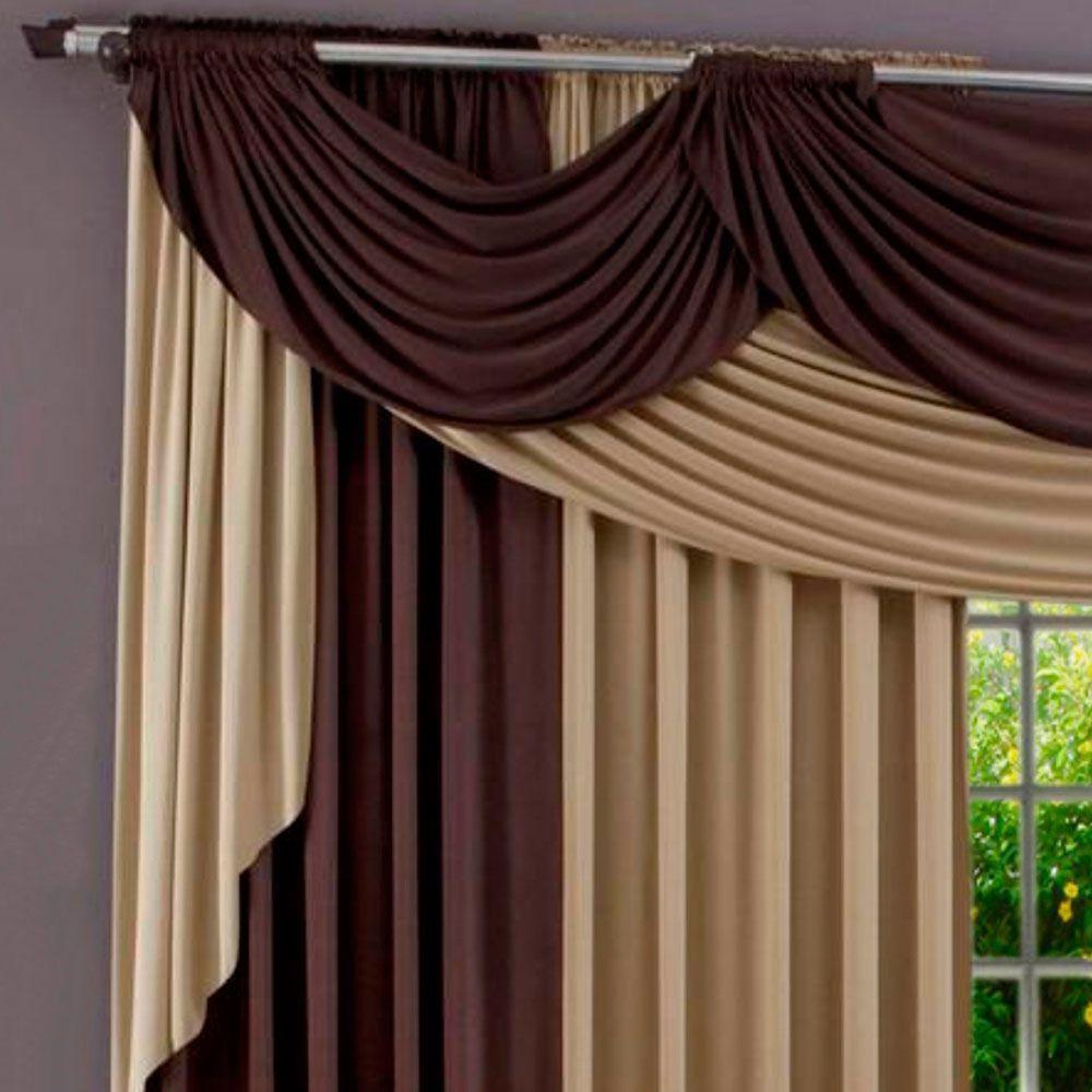 Cortina Imperiale Varão Tecido Malha Gel 3,00 X 2,60 Metros - Tabaco e Avelã - 2