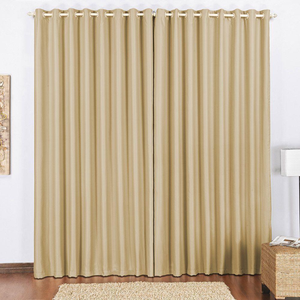 Cortina Block Blackout Blecaute Para Trilho Suisso Max Tecido Corta Luz 3,00 X 2,60M Janela - Avelã - 1
