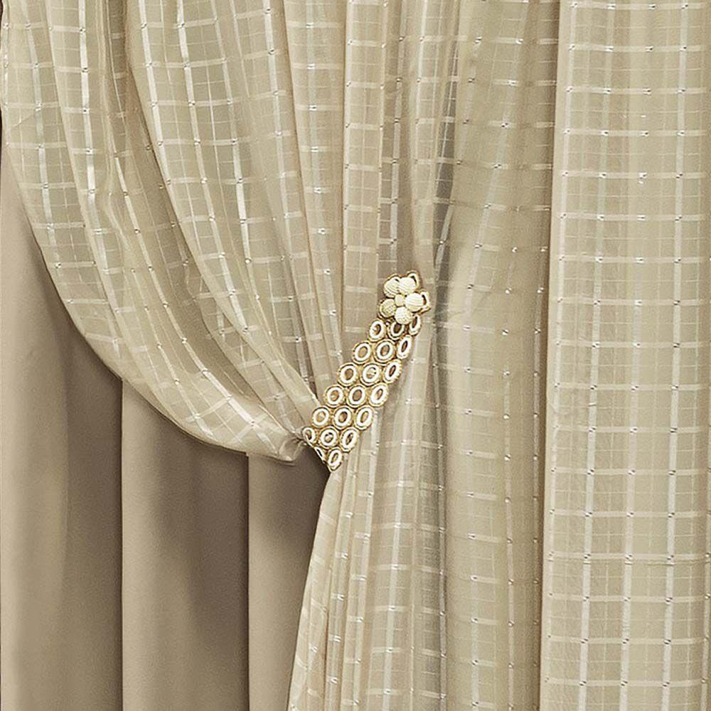 Cortina Marrocos Tecido Blackout e Voal Fitado 4,00M X 2,70M Janela - Chocolate - 3