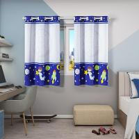 Cortina Kids Infantil Varão Tecido Oxford 2,00M X 1,30M - Astronauta Azul - 2
