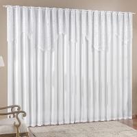 Cortina 4,00m X 2,50m Momento Sala Quarto Renda Com Microfibra P Varão Branca - 1