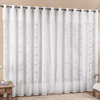 Cortina Para Varão Luna 2,00 X 2,50m Alt Renda Trabalhada - Branca - 1