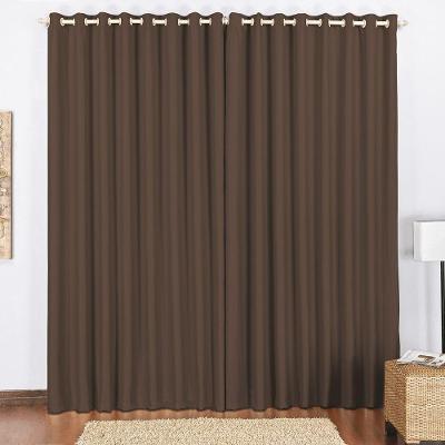 Cortina Block Blackout Blecaute Para Varão Tecido Corta Luz 4,00 X 2,80M Janela - Tabaco