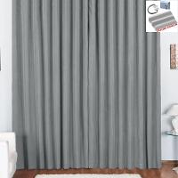 Cortina Tóquio Para Trilho Comum Tecido Oxford 2,00M X 1,70M Janela - Cinza - 1