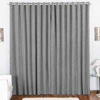 Cortina Tóquio Varão Simples Tecido Oxford 3,00M X 2,80M Janela - Cinza - 2