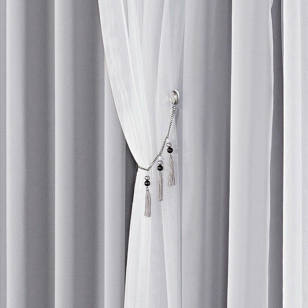 Cortina E Voal 2,00 X 1,70 Metros Cinza - 2