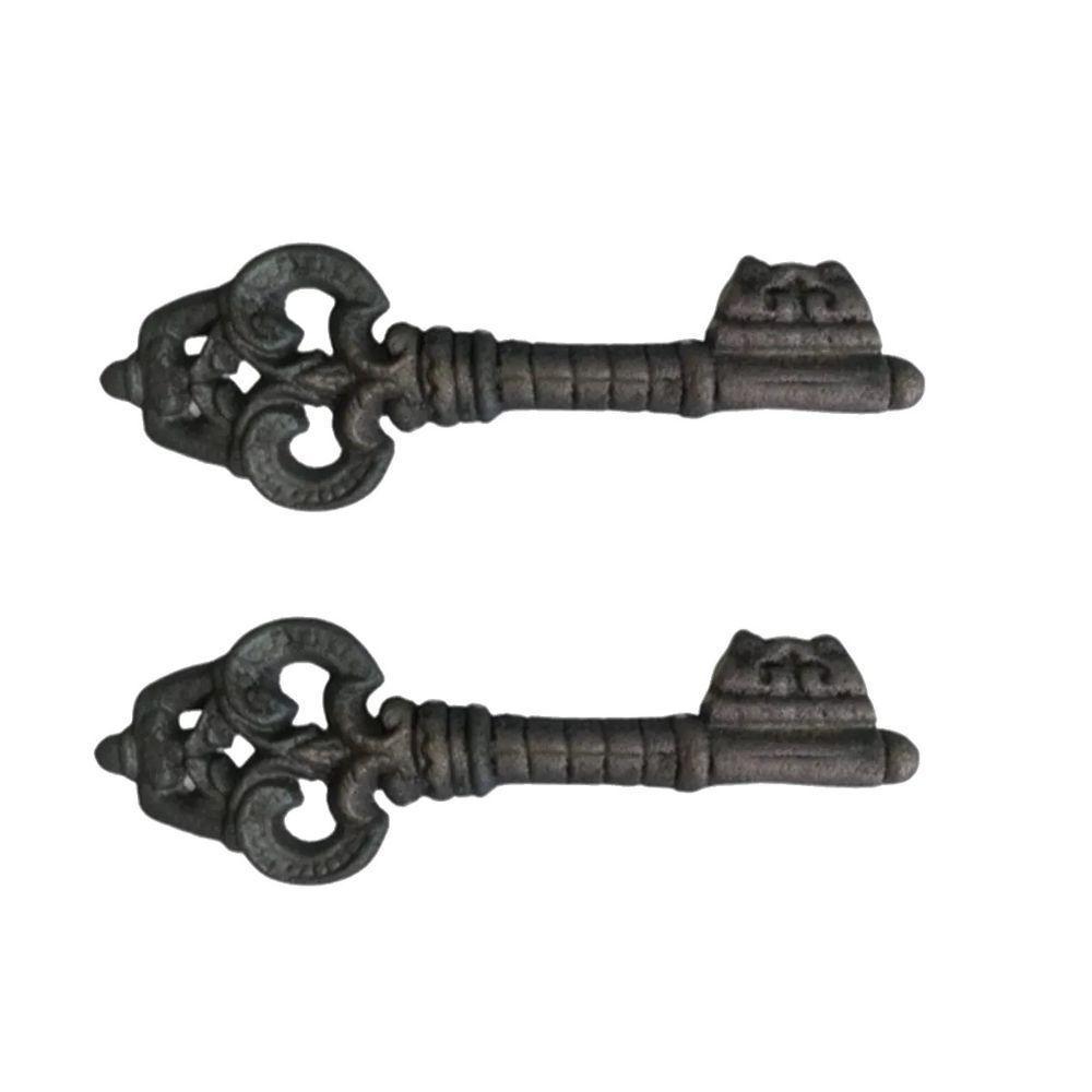 Kit 2 Chaves Decorativas Rústica Enfeite Em Ferro Nº 02 26Cm - 1